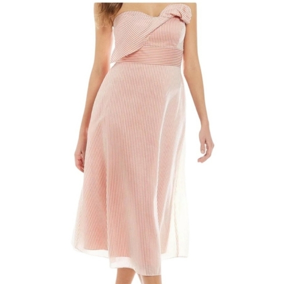 𝅺gianni Bini Layla pink ivory asymmetrical Dress - Picture 1 of 16